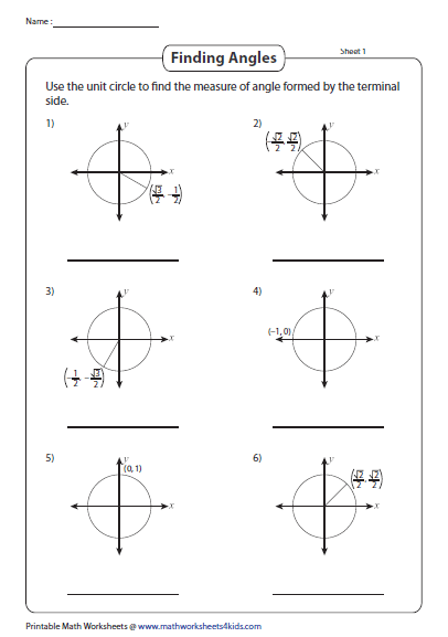 Coterminal Angles Worksheet With Answers