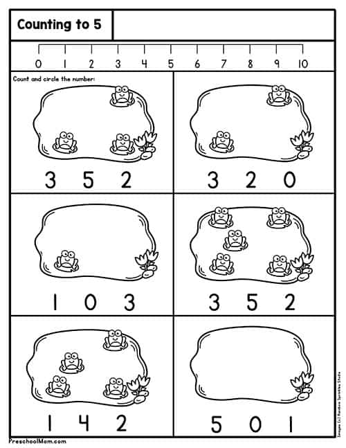 Count 1 5 Worksheet For Pre K Kindergarten Lesson Planet