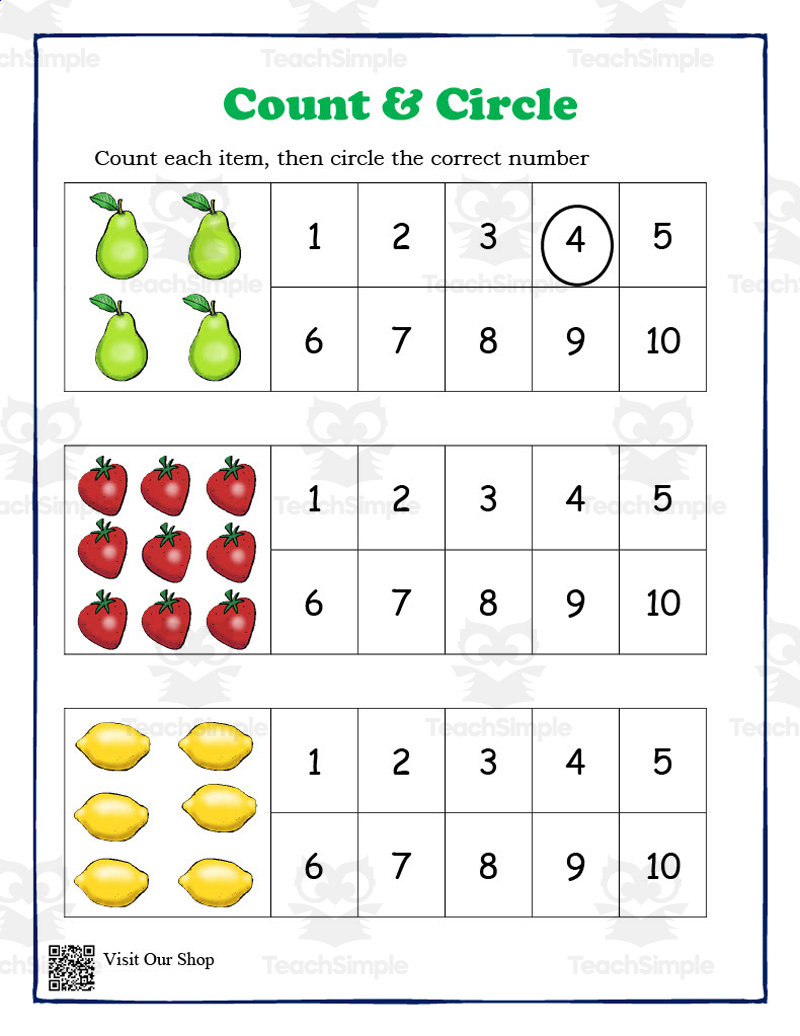 Count And Circle 1 10 Write Worksheets Printables In 2024