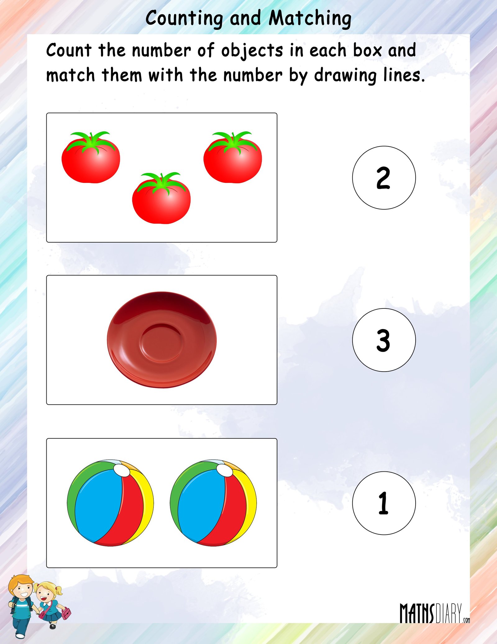 Count To 3 Number And Object Match Beginning Counting