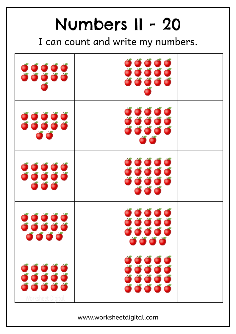 Counting 1 25 Worksheets