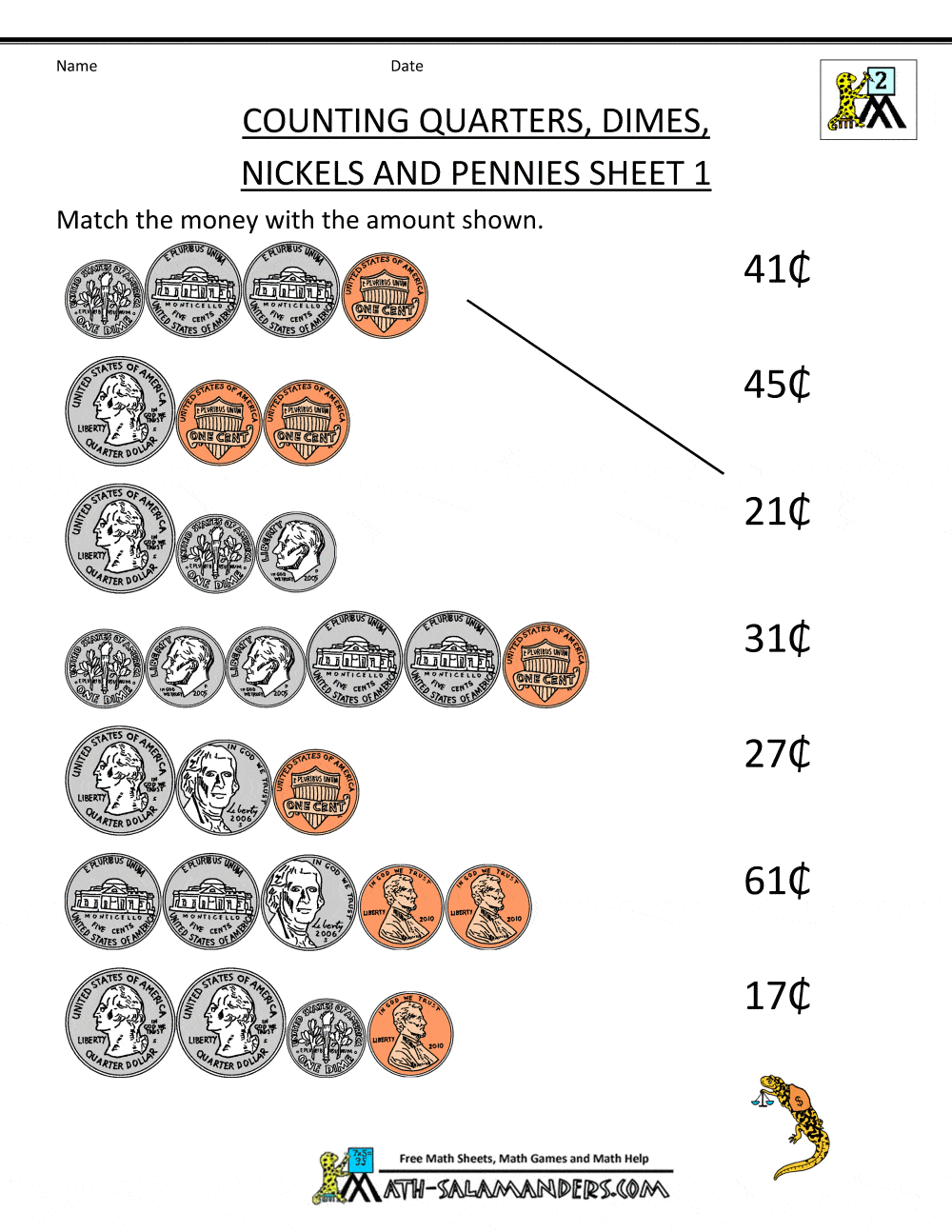 Counting Coins Worksheets Nickels And Pennies By The Busy Beehive