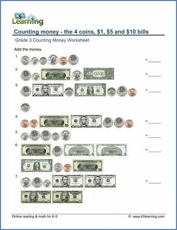 Counting Money Worksheet 3Rd Grade