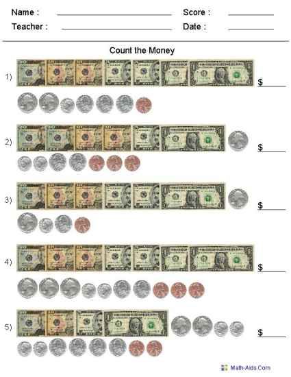 Counting Money Worksheets 4Th Grade Money Math Worksheets Money