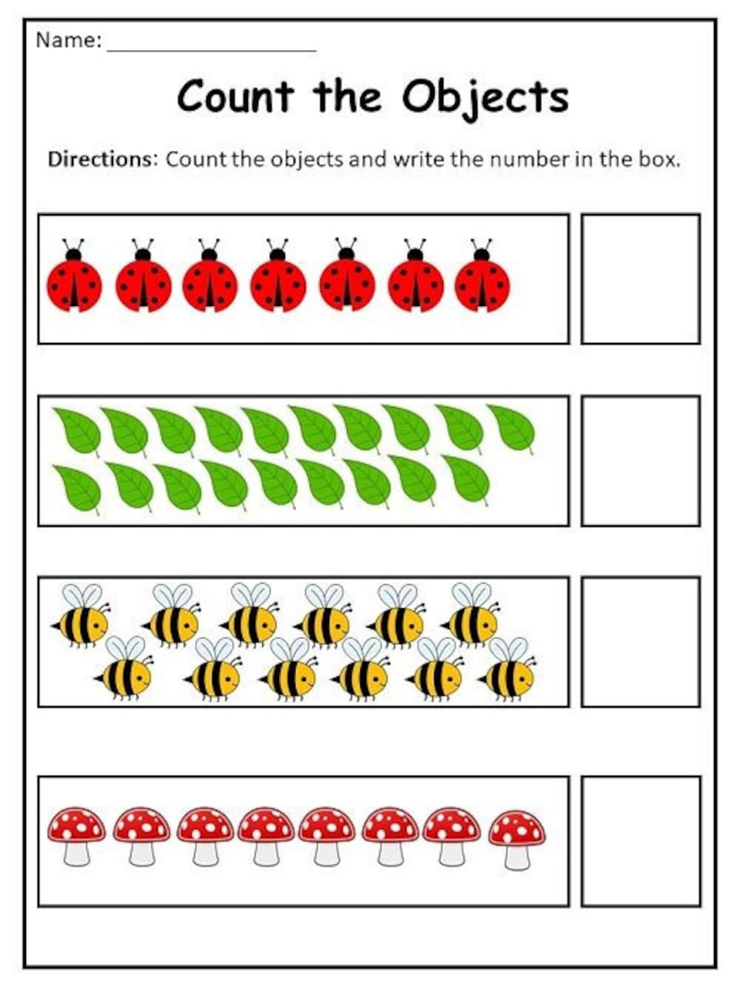 Counting Objects To 20 Printable