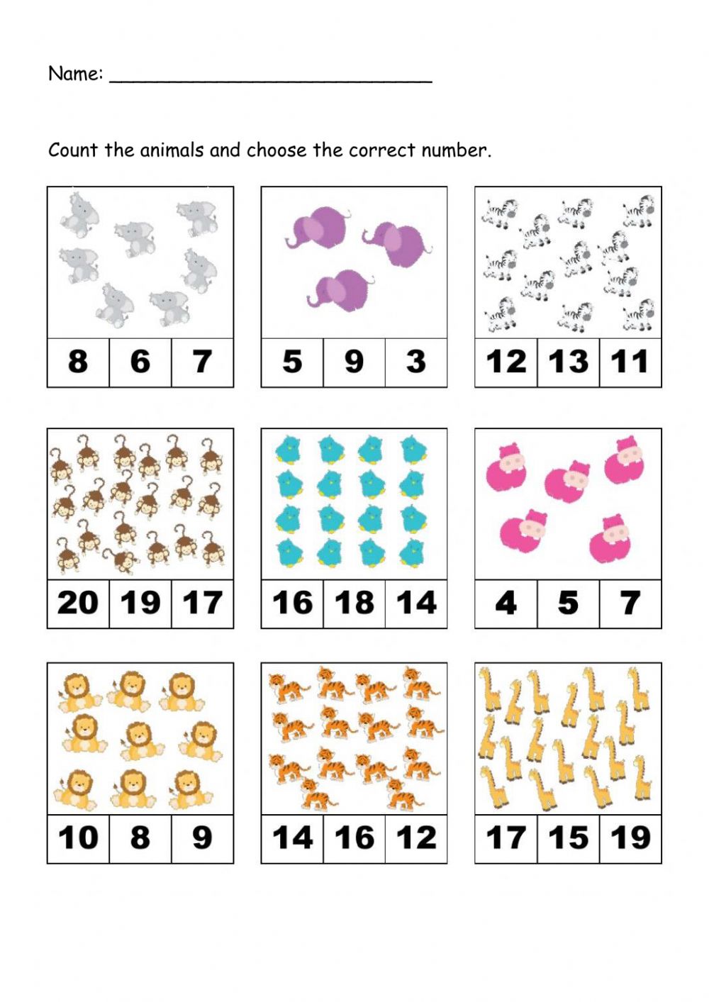 Counting Objects To 20 Worksheets Worksheetscity