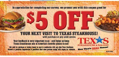 Coupons For Texas Roadhouse Printable Coupons