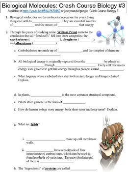 Crash Course Biology Worksheets Free