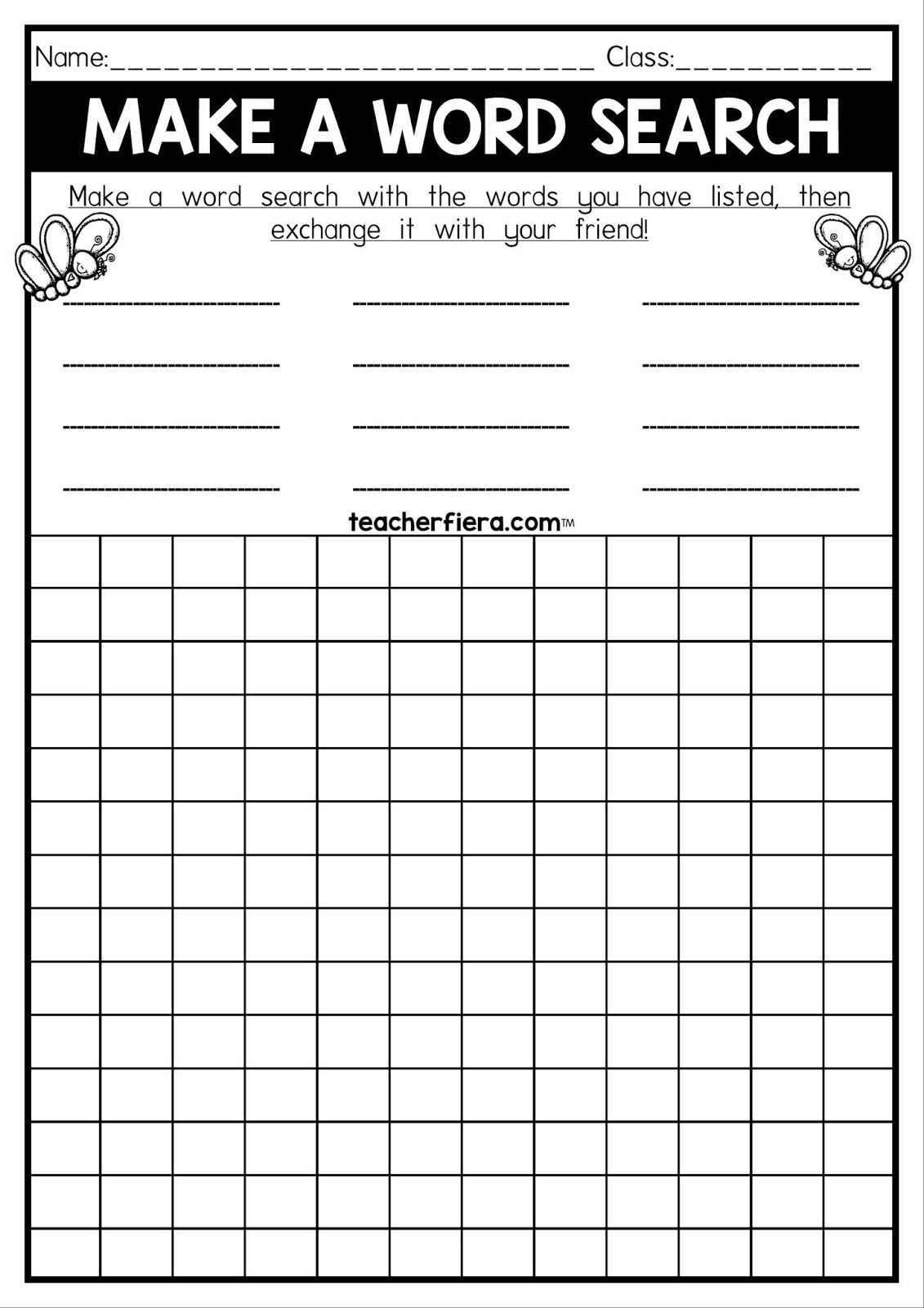 Create Your Own Word Search Worksheet Accountingdax