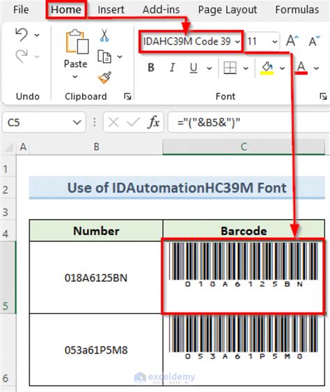 Creating Barcodes In Excel