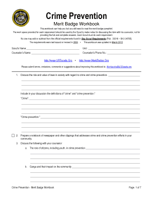 Unlock Your Crime Prevention Merit Badge with This Worksheet