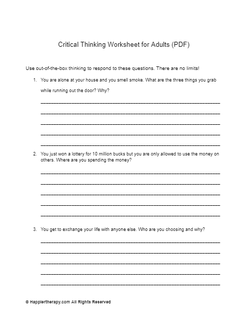 Critical Thinking Worksheet Grades 3 5 Color Game Education World