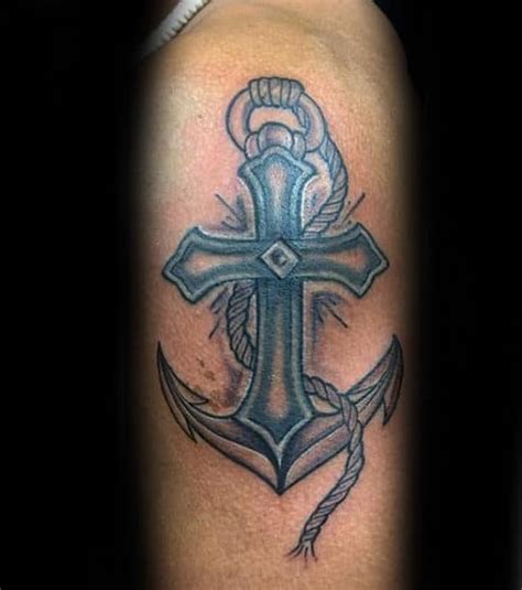 Cross Anchor Tattoo 40 Anchor Cross Tattoo Designs For Men Religious Ink Ideas See More