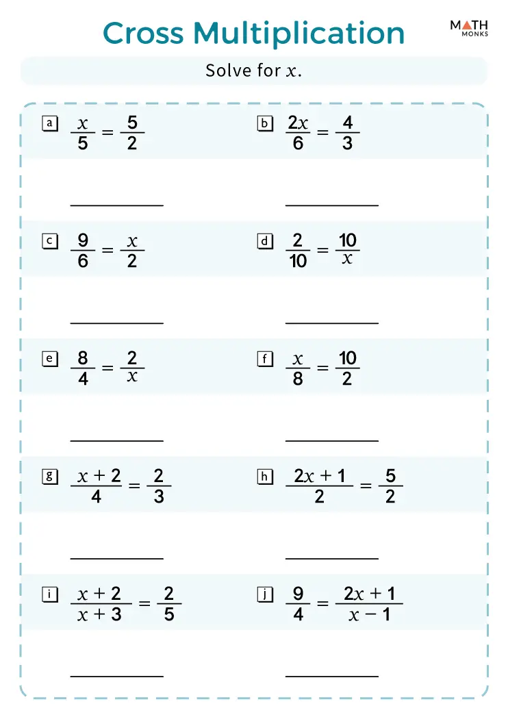 Cross Multiply Worksheet: Your Ultimate Math Practice Guide