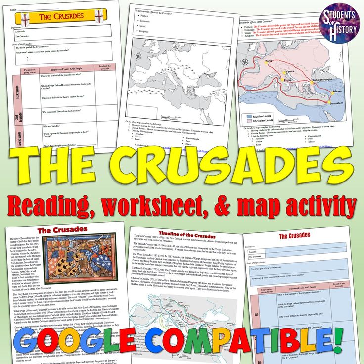 Crusades Worksheet And Map Activity This Is 2 Page Worksheet All About