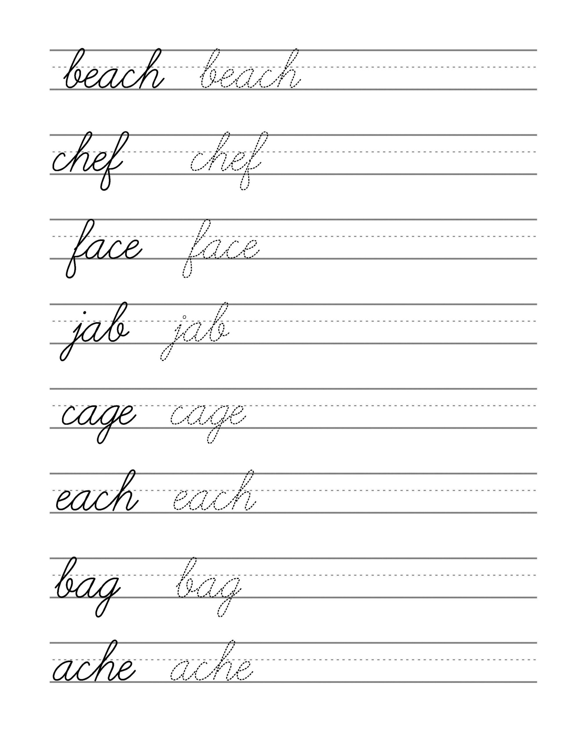 Cursive Alphabet Handwriting Practice Cursive Alphabet Tracing Worksheet