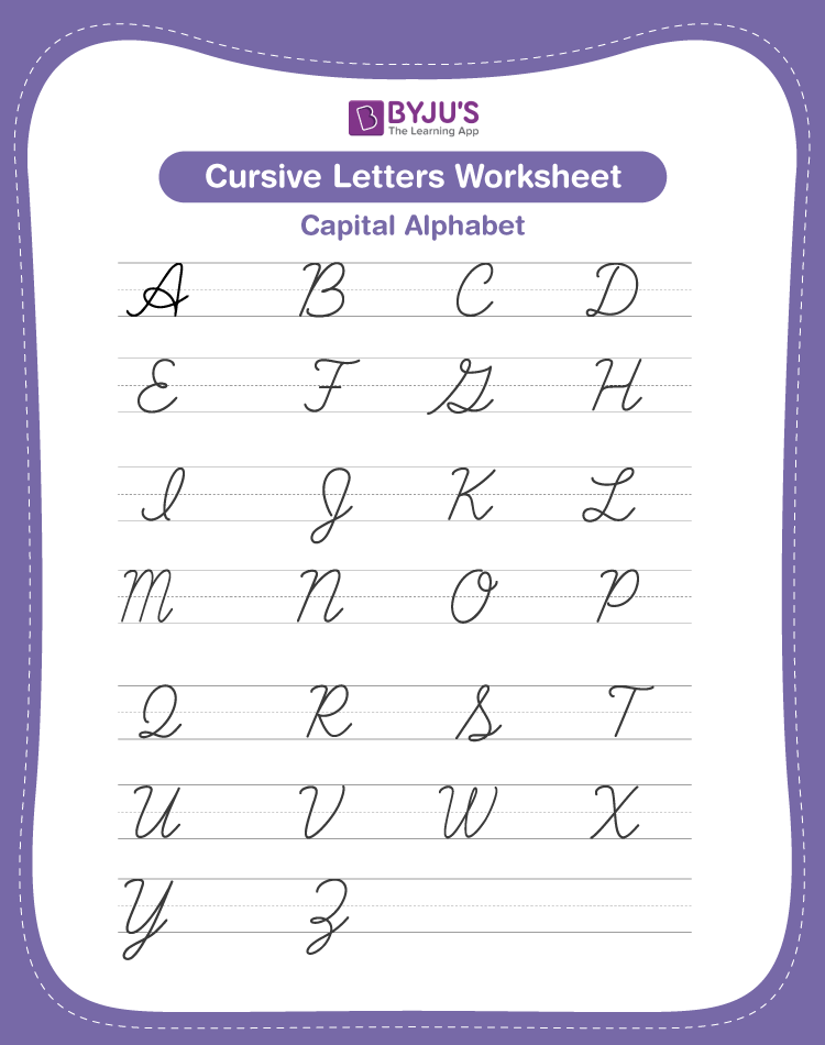 Cursive Capital Letters Alphabetworksheetsfree Com