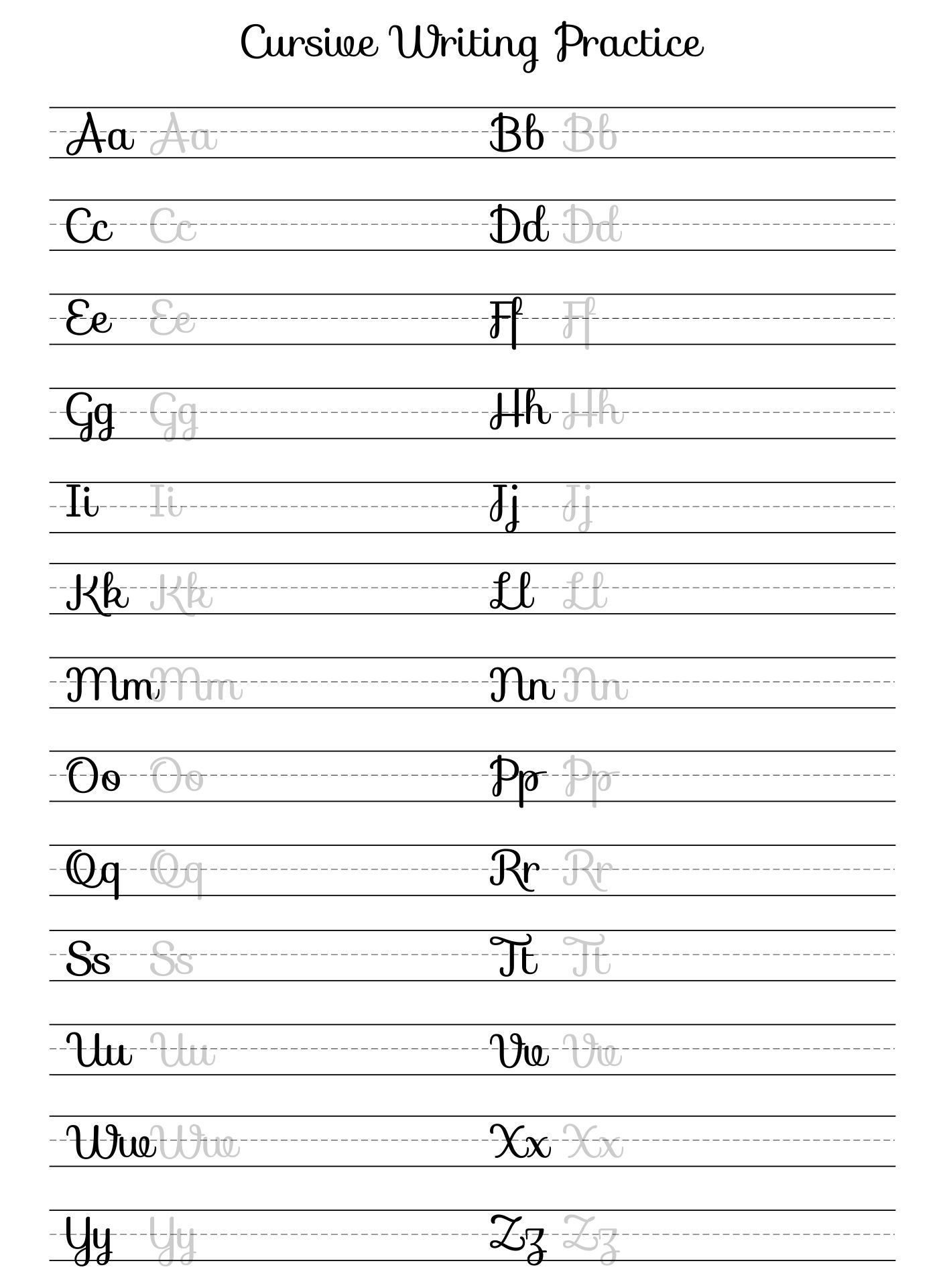 Cursive Handwriting Worksheets 3Rd Grade Alphabetworksheetsfree Com