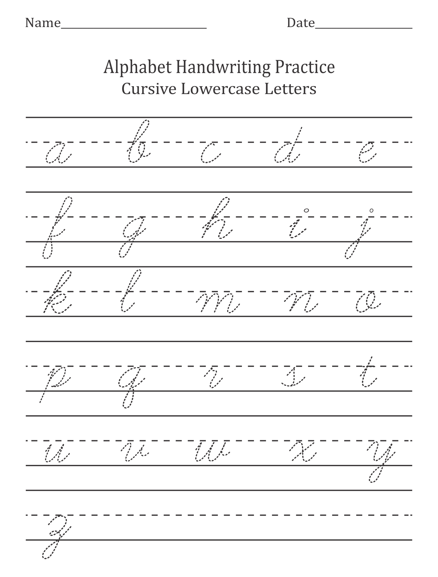 Cursive Worksheets Blank Printable Template In Pdf Word In 2022