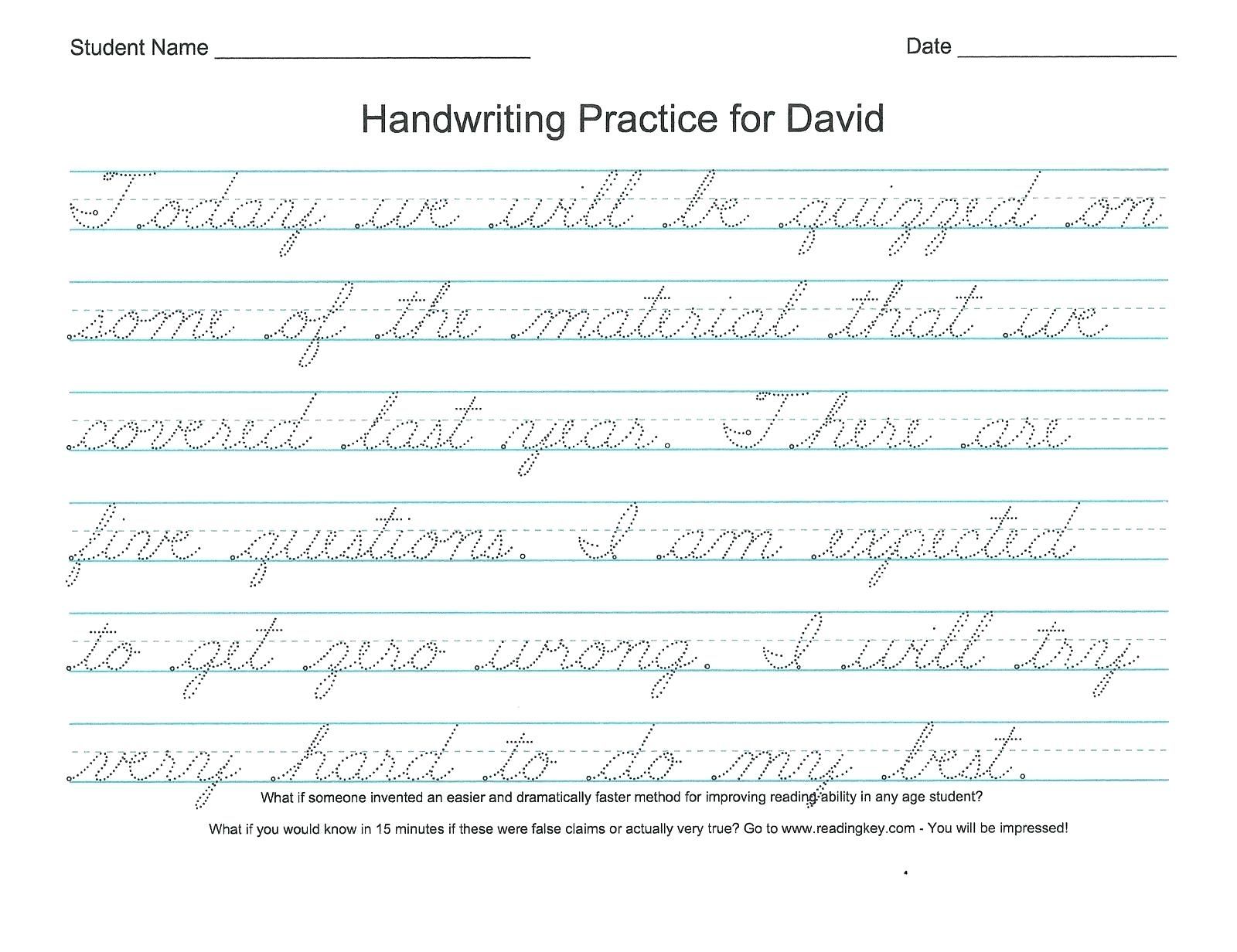 Cursive Writing 2 Page