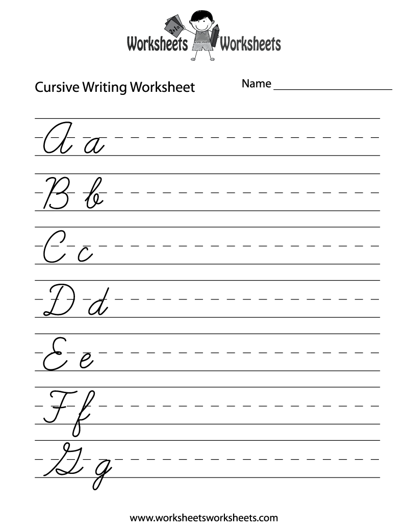 Cursive Writing Practice Worksheet