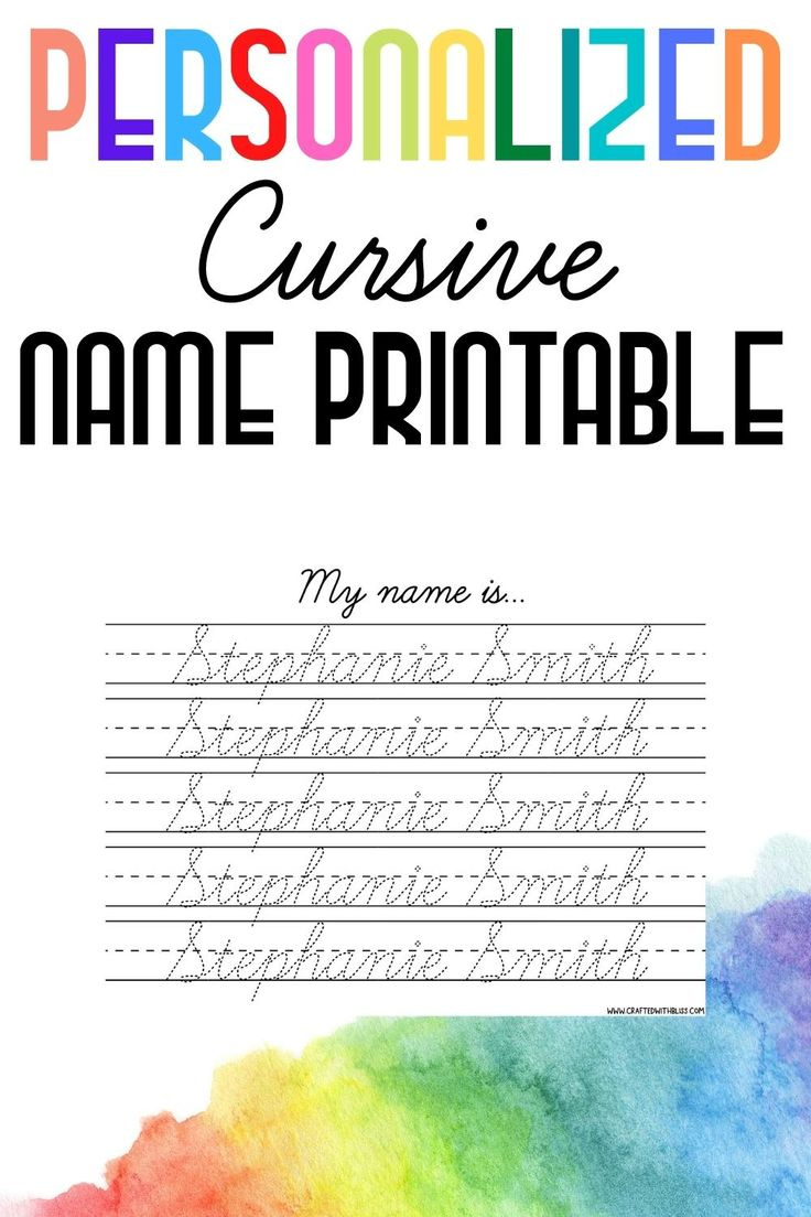 Custom Cursive Name Practice Worksheets Writing Worksheets Etsy