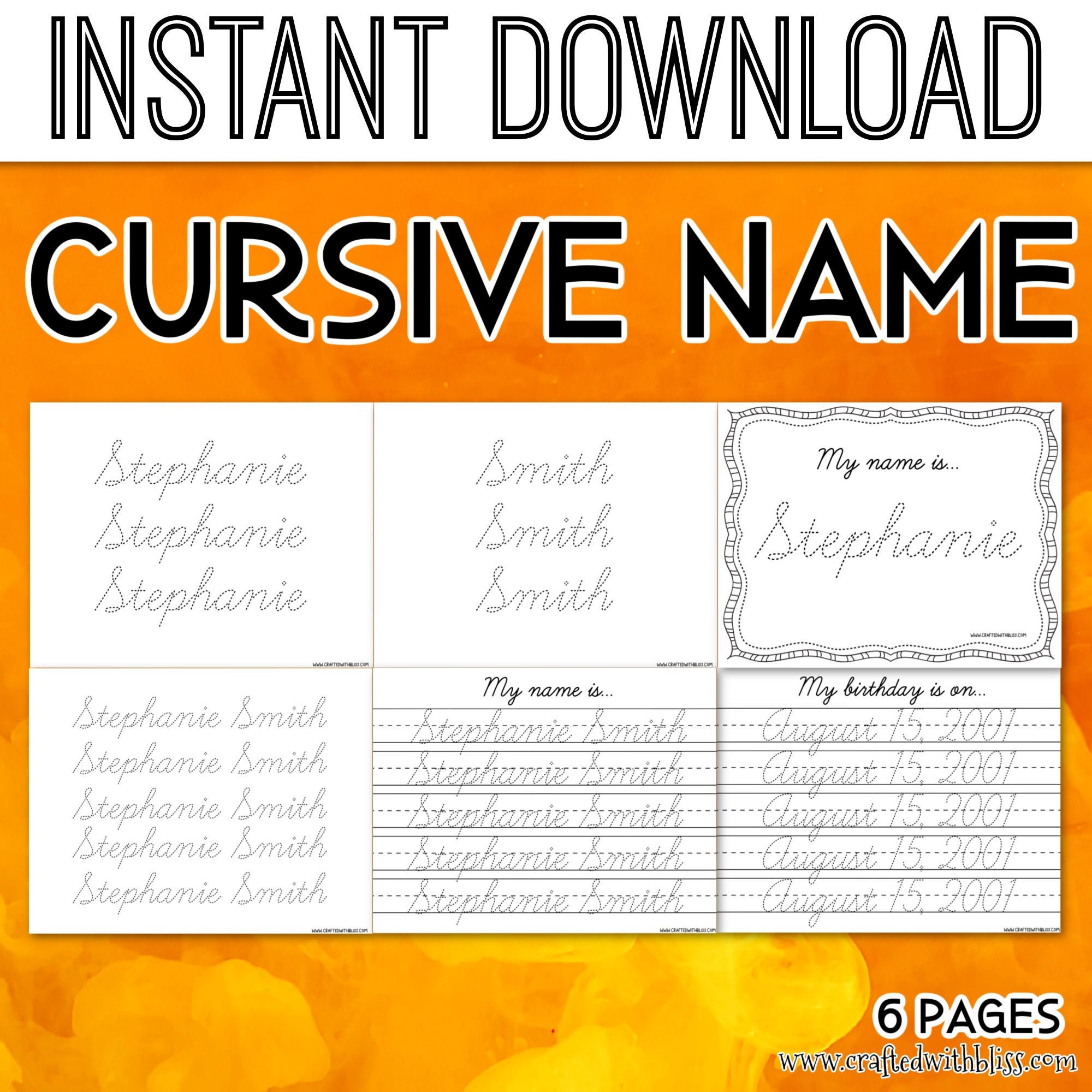 Custom Cursive Worksheets