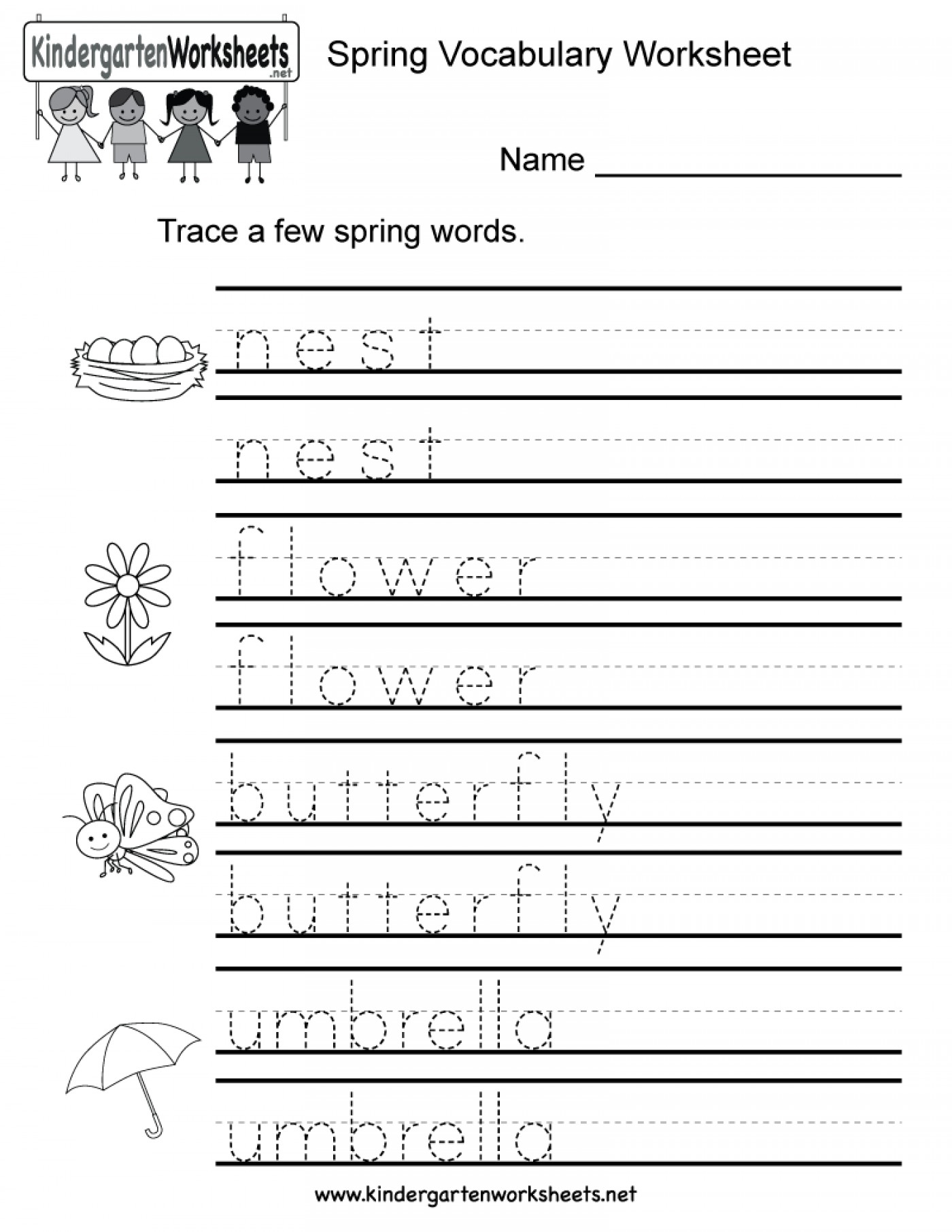 Custom Printable Word Tracing Worksheets Free Preschool Free