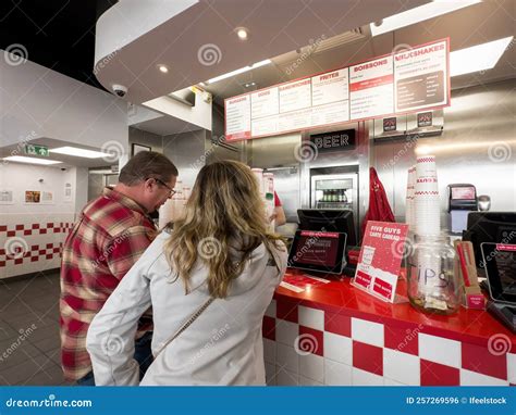 Customers At The Counter Five Guys American Fast Food Restauran Editorial Photo Image Of Fresh