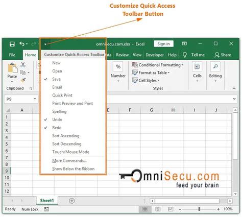 Customize The Quick Access Toolbar In Excel Excel How To