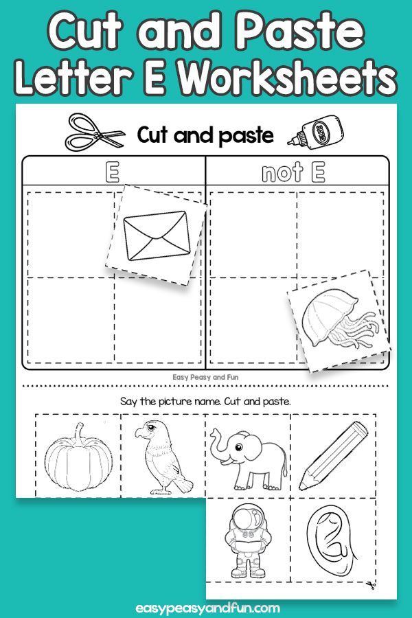 Cut And Paste A Letter E Worksheets Easy Peasy And Fun Membership