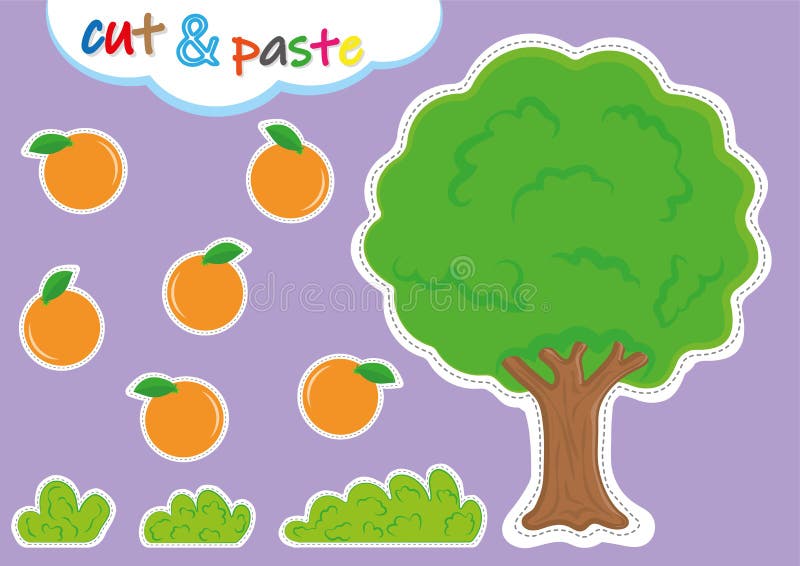 Cut And Paste Activities For Kindergarten Preschool Cutting And Pasting Worksheets Stock