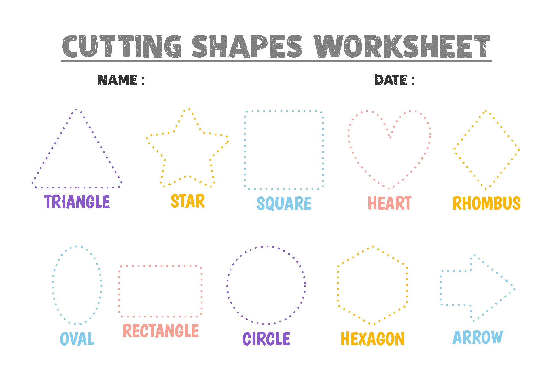 Cutting Shapes Worksheets Itsy Bitsy Fun Worksheets Library