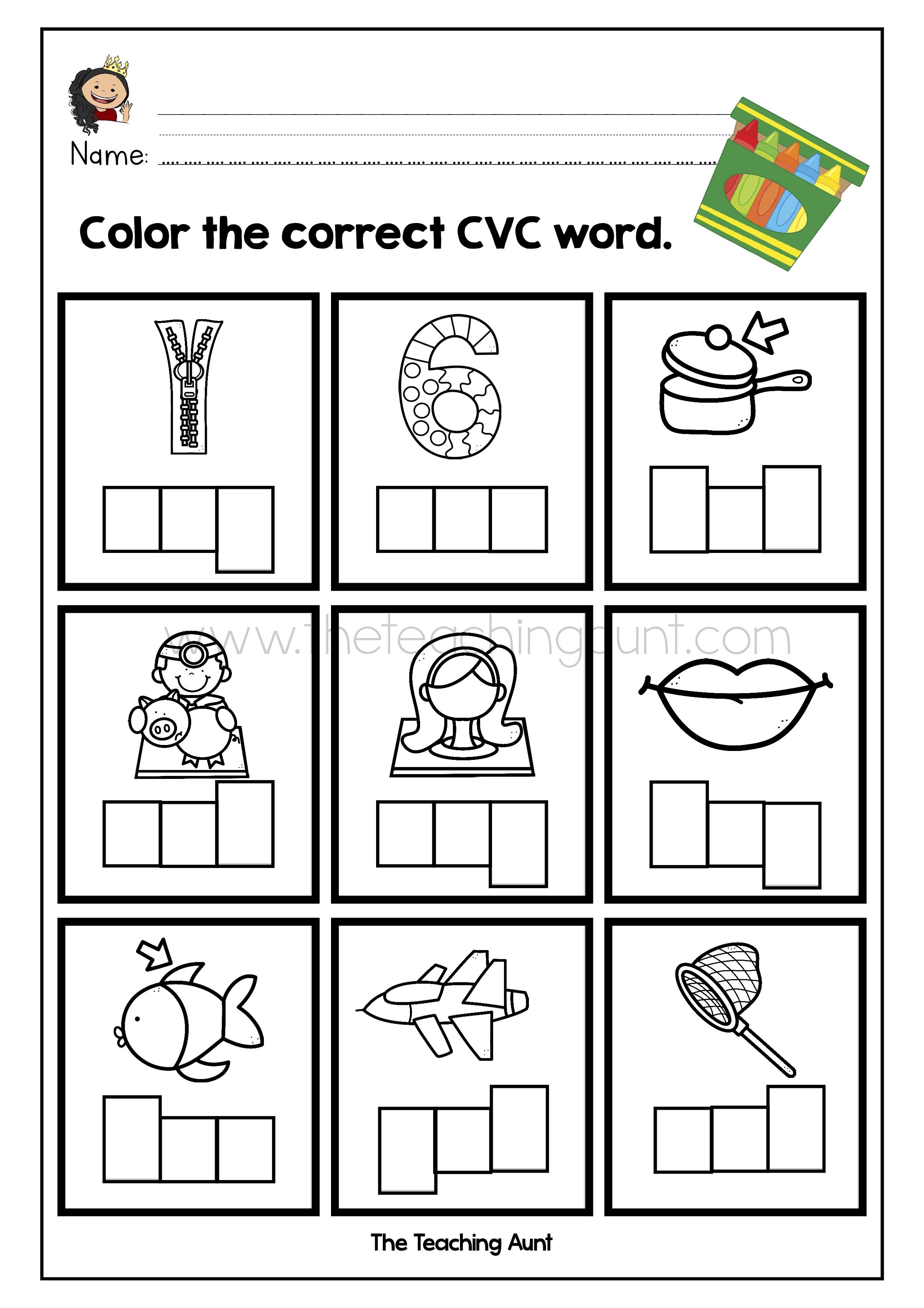 5 Fun CVC Spelling Worksheets for Kids