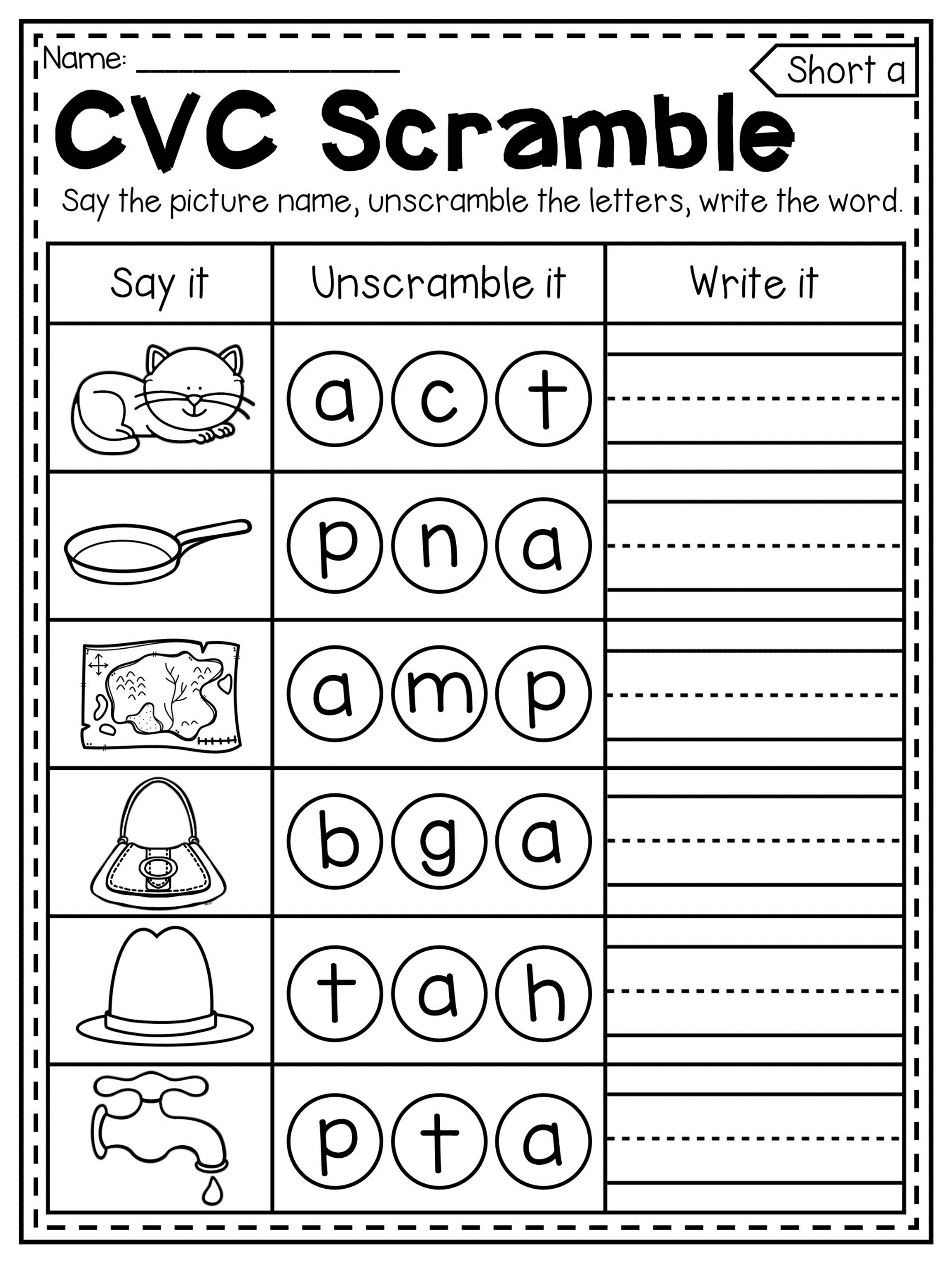 Cvc Words Printable And Online Worksheets Pack