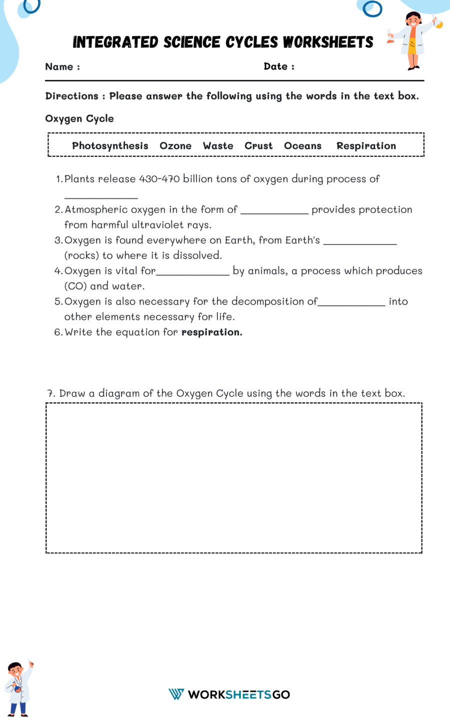 Cycles Worksheets Integrated Science