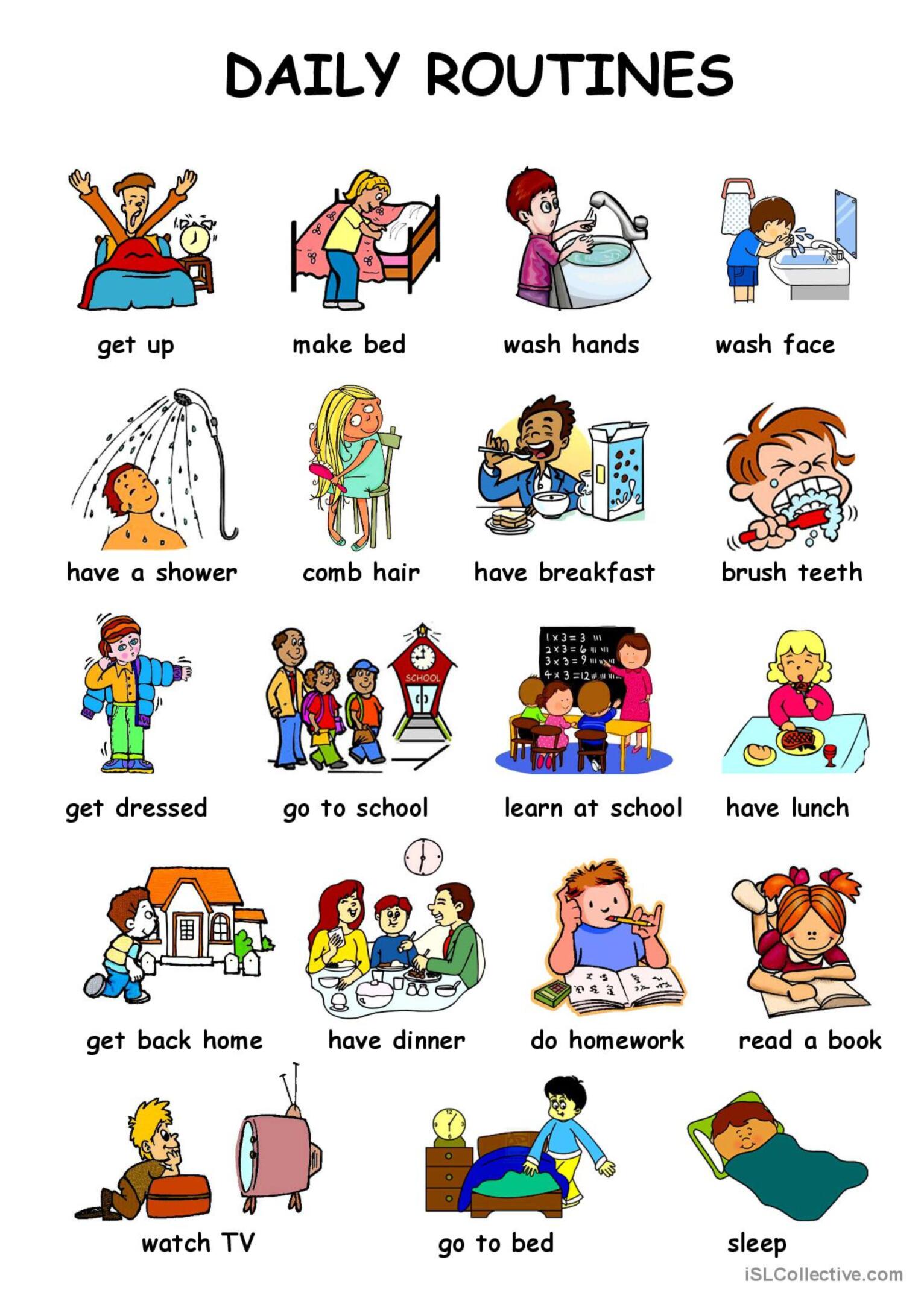 Daily Routines Worksheets Esl Worksheet By Libelula07