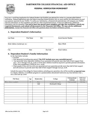 Dartmouth Verification Worksheet Fill Online Printable Fillable