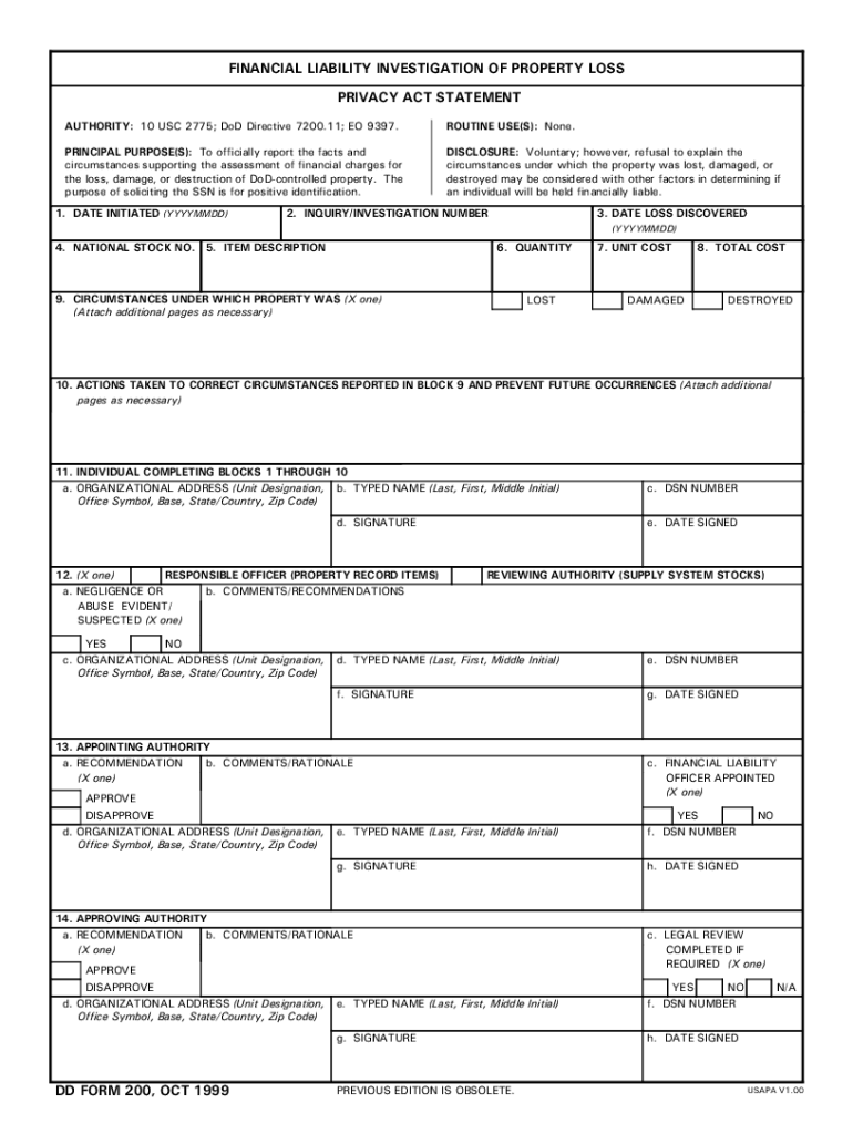 Dd Form 200 Fill And Sign Printable Template Online Bank2home Com