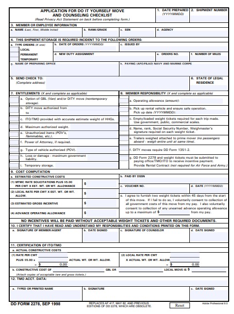 Dd Form 2278 Example Fill Online Printable Fillable Blank Pdffiller