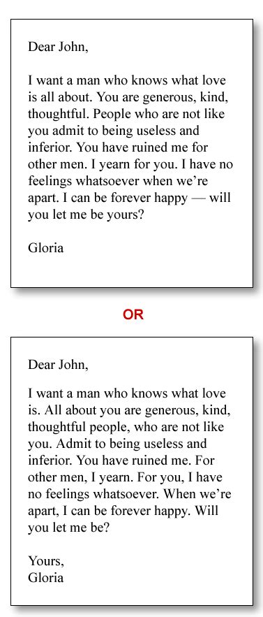 Dear John Letter Showing The Importance Of Punctuation