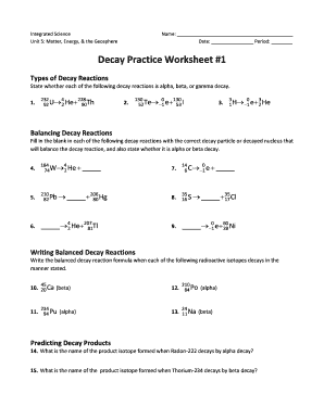 Mastering Decay with Our Practice Worksheet