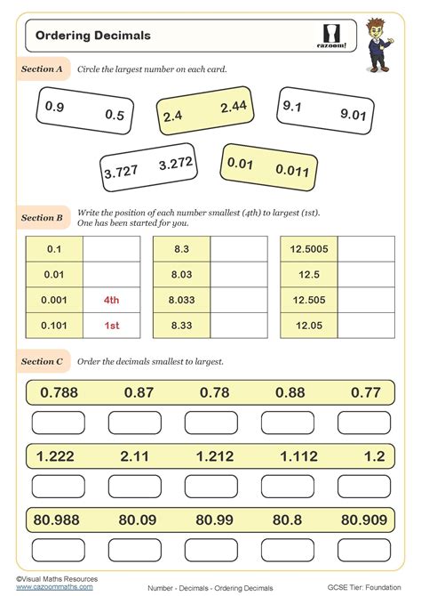 Decimal Worksheets Pdf With Answers