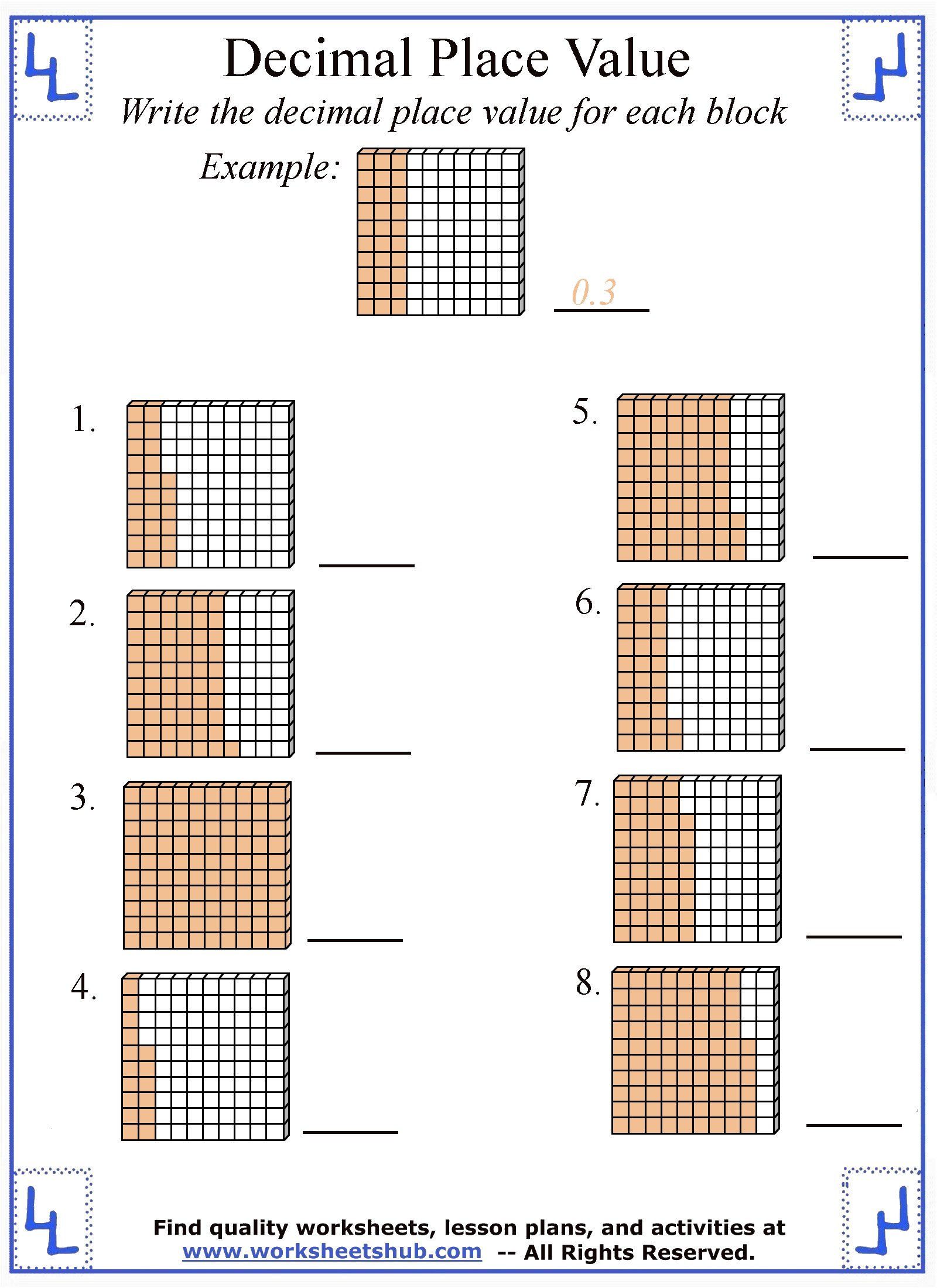 Unlocking Math Skills with Decimals Place Value Worksheets