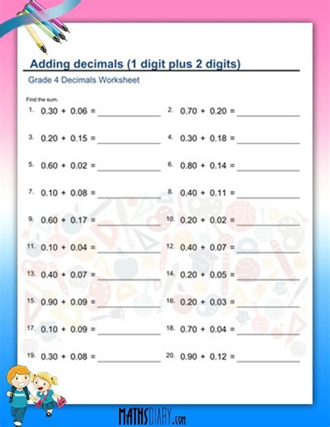 Decimals Worksheets Grade 4 Free