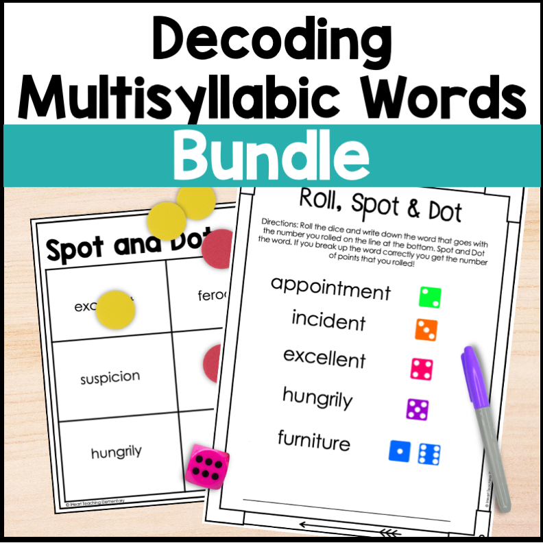 Decoding Multisyllabic Words Activities Bundle Words With 2 5