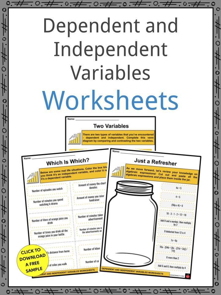 5 Worksheets to Master Dependent and Independent Variables