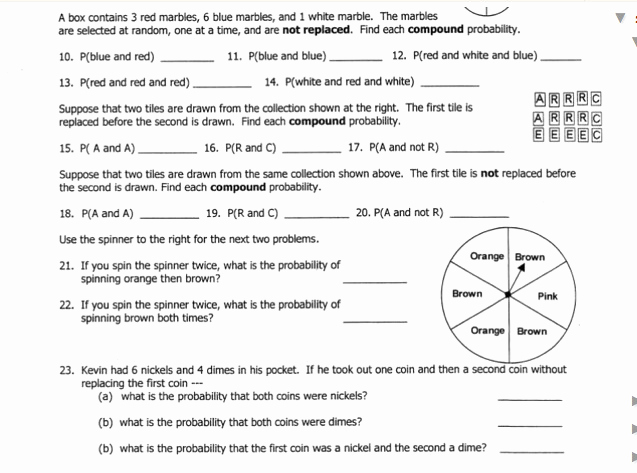 Dependent Probability Worksheets Independent And Dependent