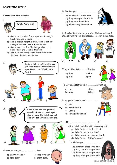 Describing People English Esl Worksheets Pdf Doc