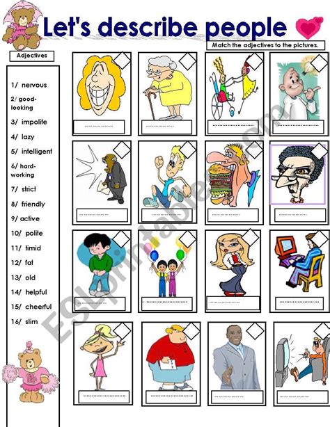 Describing People Worksheet